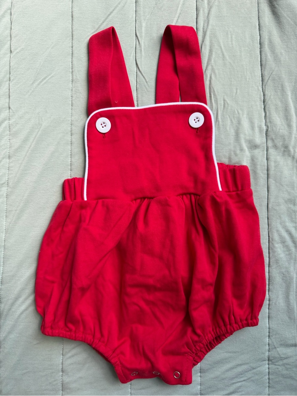 Toddler Bubble Sunsuit Red Unisex Knit Cotton 2T